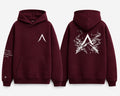 Burgundy / White Print Hoodie