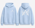Baby Blue / White Print Hoodie