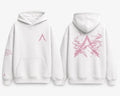 White / Pink Print Hoodie