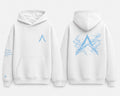 White / Baby Blue Print Hoodie